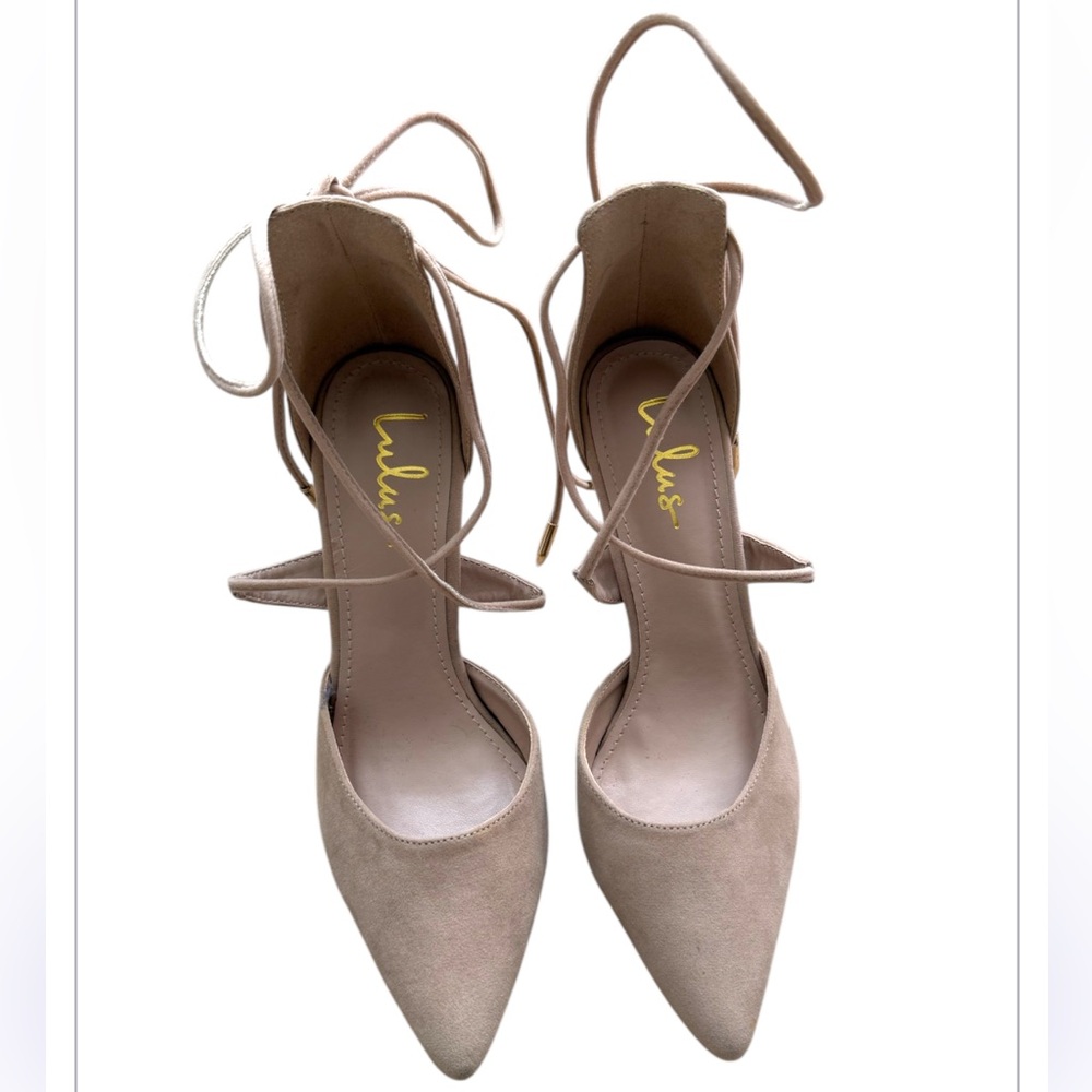Lulus Women's Nude Suede Stiletto Heels